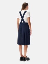 Comme des Garçons Girl navy pleated suspender skirt - | Spazio Pritelli