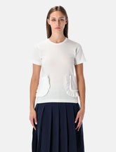 Comme des Garçons Girl white t-shirt with ruffle pockets - | Spazio Pritelli