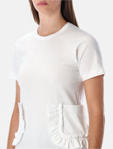 Comme des Garçons Girl white t-shirt with ruffle pockets - | Spazio Pritelli