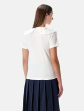 Comme des Garçons Girl white t-shirt with ruffle collar - | Spazio Pritelli