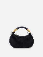 Balmain genuine fur handbag with leather handle - | Spazio Pritelli