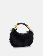 Balmain genuine fur handbag with leather handle - | Spazio Pritelli