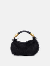 Balmain genuine fur handbag with leather handle - | Spazio Pritelli