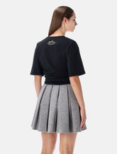 Balmain black knotted cropped cotton t-shirt -  | Spazio Pritelli