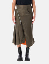 Gonna midi in nylon twill con zip diagonale di Sacai - | Spazio Pritelli