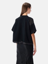 T-shirt oversize in cotone tecnico con coulisse regolabile di Sacai - | Spazio Pritelli