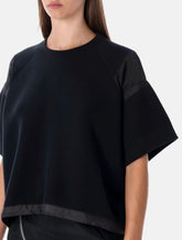 Sacai oversized technical cotton t-shirt with adjustable drawstring hem - | Spazio Pritelli