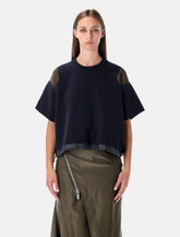 T-shirt oversize in cotone tecnico con coulisse regolabile di Sacai - | Spazio Pritelli