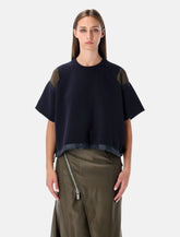 Sacai oversized technical cotton t-shirt with adjustable drawstring hem - | Spazio Pritelli