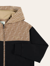 Fendi Kids black hoodie with FF logo detail - | Spazio Pritelli