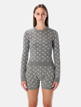 Marine Serre Moon Jacquard Fitted Crewneck Sweater - | Spazio Pritelli