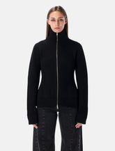 Maison Margiela Cardigan in Lana con Zip e Collo Alto - | Spazio Pritelli