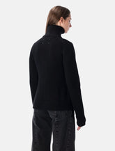 Maison Margiela Wool Ribbed Zip-Up High-Neck Cardigan - | Spazio Pritelli