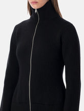 Maison Margiela Wool Ribbed Zip-Up High-Neck Cardigan - | Spazio Pritelli