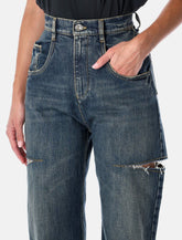 Maison Margiela Stonewashed Denim Jeans with Slash Details - | Spazio Pritelli