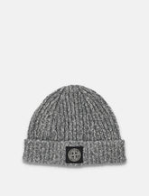 Berretto Stone Island in lana mouliné con logo Compass - | Spazio Pritelli