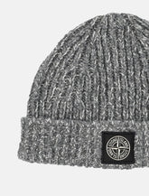 Berretto Stone Island in lana mouliné con logo Compass - | Spazio Pritelli