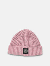 Berretto Stone Island in lana mouliné con logo Compass - | Spazio Pritelli