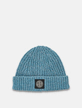 Berretto Stone Island in lana mouliné con logo Compass - | Spazio Pritelli