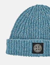 Berretto Stone Island in lana mouliné con logo Compass - | Spazio Pritelli