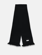 MM6 Maison Margiela fringed wool scarf with logo patch - | Spazio Pritelli