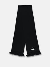 Sciarpa MM6 Maison Margiela in lana con frange e logo - | Spazio Pritelli