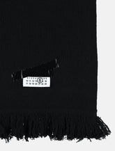 MM6 Maison Margiela fringed wool scarf with logo patch - | Spazio Pritelli