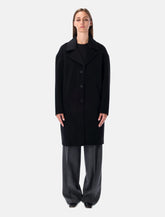 Oversized black wool blend coat - | Spazio Pritelli