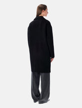 Oversized black wool blend coat - | Spazio Pritelli