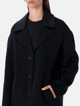 Oversized black wool blend coat - | Spazio Pritelli