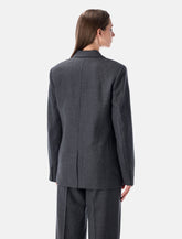 Oversized dark grey wool blazer - | Spazio Pritelli