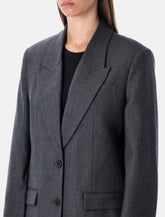 Oversized dark grey wool blazer - | Spazio Pritelli