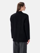 Anine Bing Quinn Oversized Black Wool Cashmere Blazer - | Spazio Pritelli