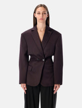Magda Butrym burgundy belted double-breasted blazer - | Spazio Pritelli