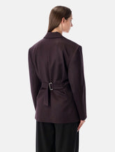 Magda Butrym burgundy belted double-breasted blazer - | Spazio Pritelli