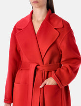 Cappotto lungo rosso in lana e cashmere di Fabiana Filippi -  | Spazio Pritelli