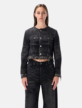 Diesel Runway cropped black denim jacket - | Spazio Pritelli