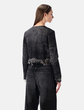 Diesel Runway cropped black denim jacket - | Spazio Pritelli
