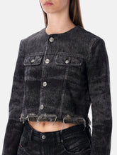 Diesel Runway cropped black denim jacket - | Spazio Pritelli