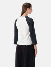 Ganni White Cropped Kitty 3/4 Sleeve T-shirt - | Spazio Pritelli