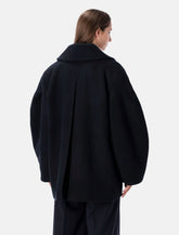 Ganni dark blue wool short peacoat - | Spazio Pritelli