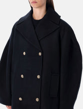 Ganni dark blue wool short peacoat - | Spazio Pritelli