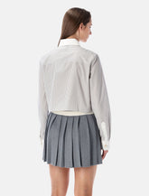 Casablanca cropped striped shirt with floral embroidery - | Spazio Pritelli