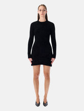 Ferragamo black short astrakhan-effect knit dress -  | Spazio Pritelli