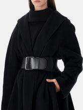 Cappotto nero in lana avvolgente Balenciaga -  | Spazio Pritelli