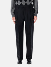 Ferragamo black tailored wool trousers with pleats -  | Spazio Pritelli