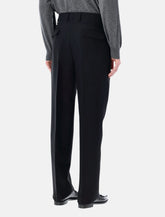 Ferragamo black tailored wool trousers with pleats -  | Spazio Pritelli