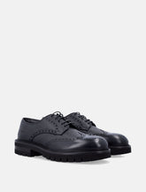 Ferragamo leather Derby with Broguing - | Spazio Pritelli