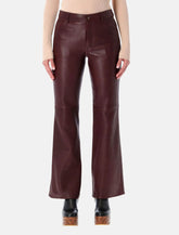 Chloé flared textured lambskin leather trousers - | Spazio Pritelli