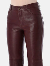 Chloé flared textured lambskin leather trousers - | Spazio Pritelli